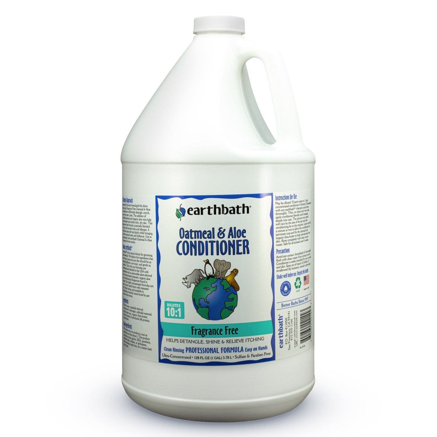 earthbathÂ® Oatmeal &amp; Aloe Conditioner, Fragrance Free, Helps Relieve Itchy Dry Skin, Made in USA, 128 oz (1 Gallon)