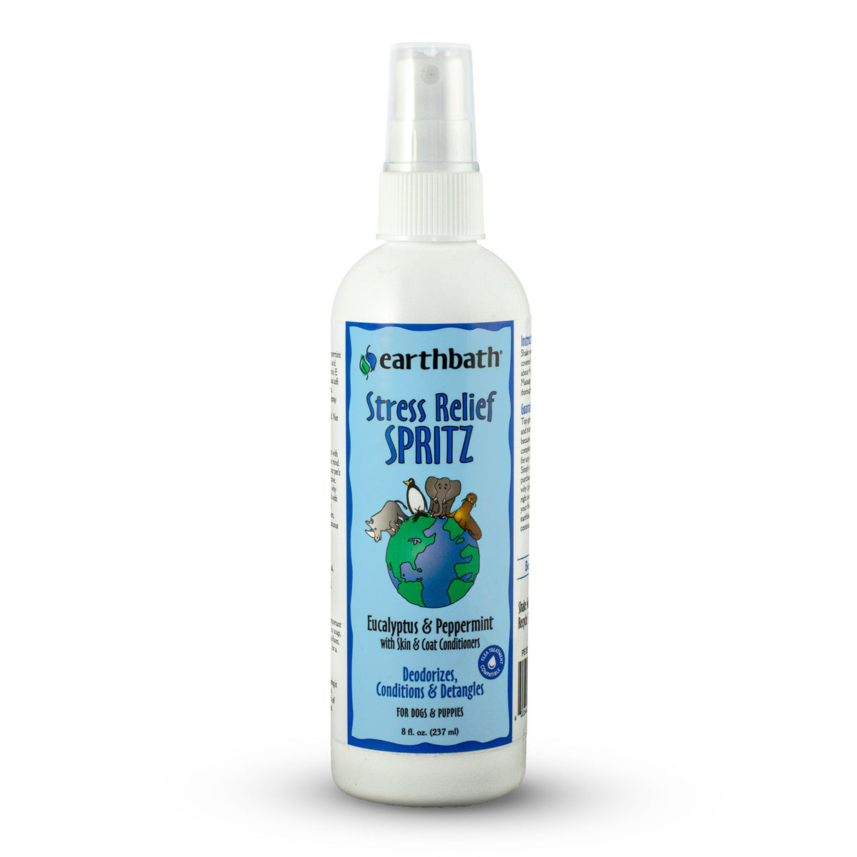 earthbath® Stress Relief Spritz, Eucalyptus &amp; Peppermint with Skin &amp; Coat Conditioners, Made in USA, 8 oz pump spray