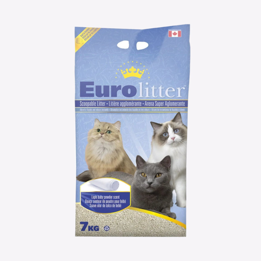 Euro Litter Clumping Cat Litter Baby Powder Scent 15Kg