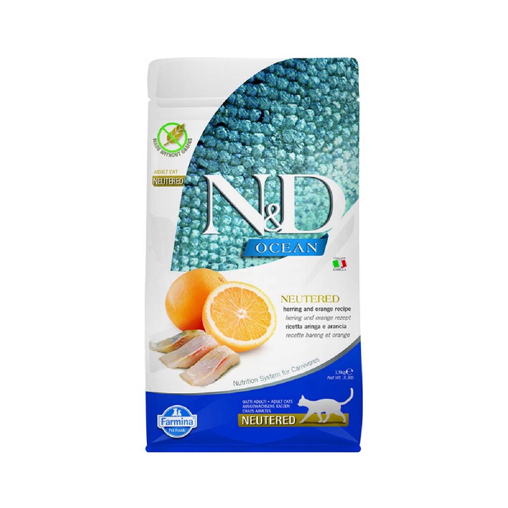 Farmina N&D Ocean Cat Herring & Orange ADULT NEUTERED KG 1.5