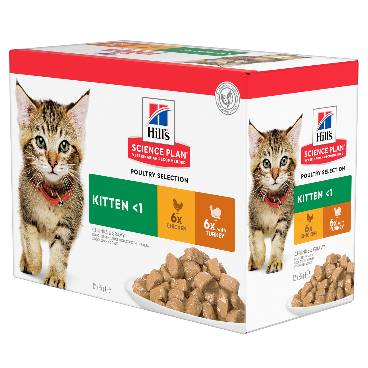 HillÃƒÆ’Ã‚Â¢ÃƒÂ¢Ã¢â‚¬Å¡Ã‚Â¬ÃƒÂ¢Ã¢â‚¬Å¾Ã‚Â¢s Science Plan Kitten Wet Cat Food Multipack with Chicken, Turkey Pouches (12x85g)