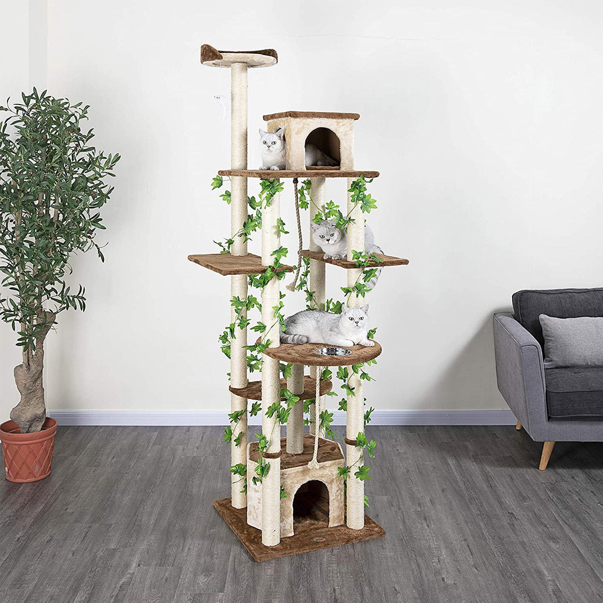 Go Pet Club 85" Forest Cat TreeOverall size : 35"L x 33.5"W x 85"H