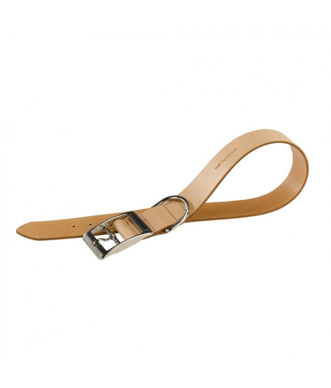 Ferplast Natural C Leather Dog Collar[Color - Beige, Dimension - 22-27cm x 10mm]