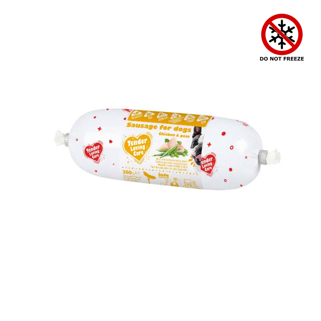 Duvo+ Sausage For Dogs - 200g [Chicken & Peas]
