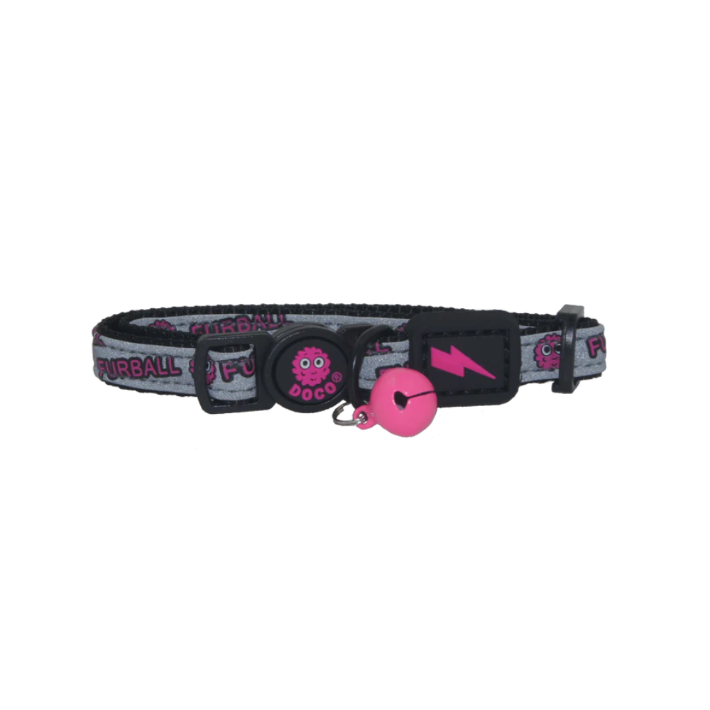 DOCO Reflective Cat Collar - Printed Pattern, 1.0 X 19-31cm(XS) Pink