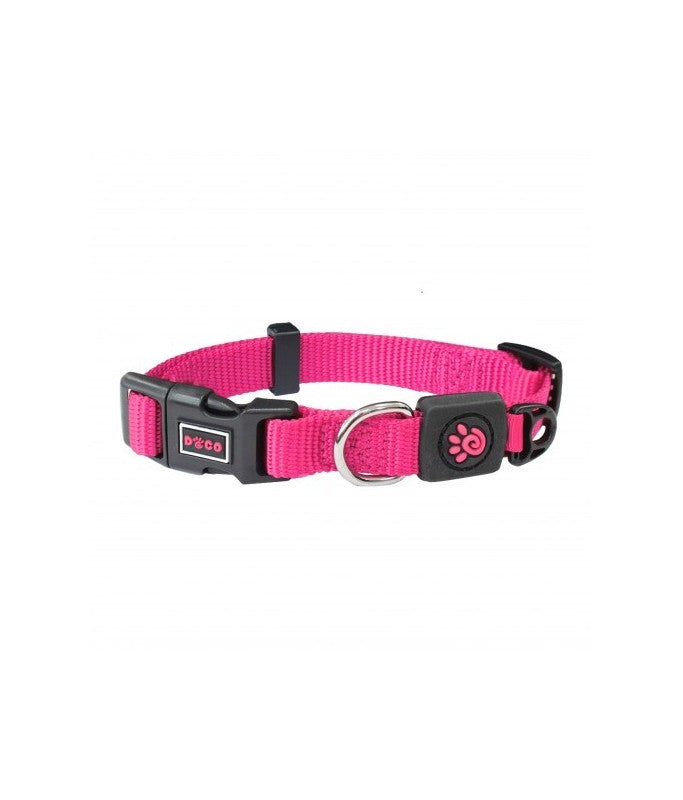 DOCO Signature Nylon Collar -1.5 x 27-37cm[Color - Pink, Size - S]