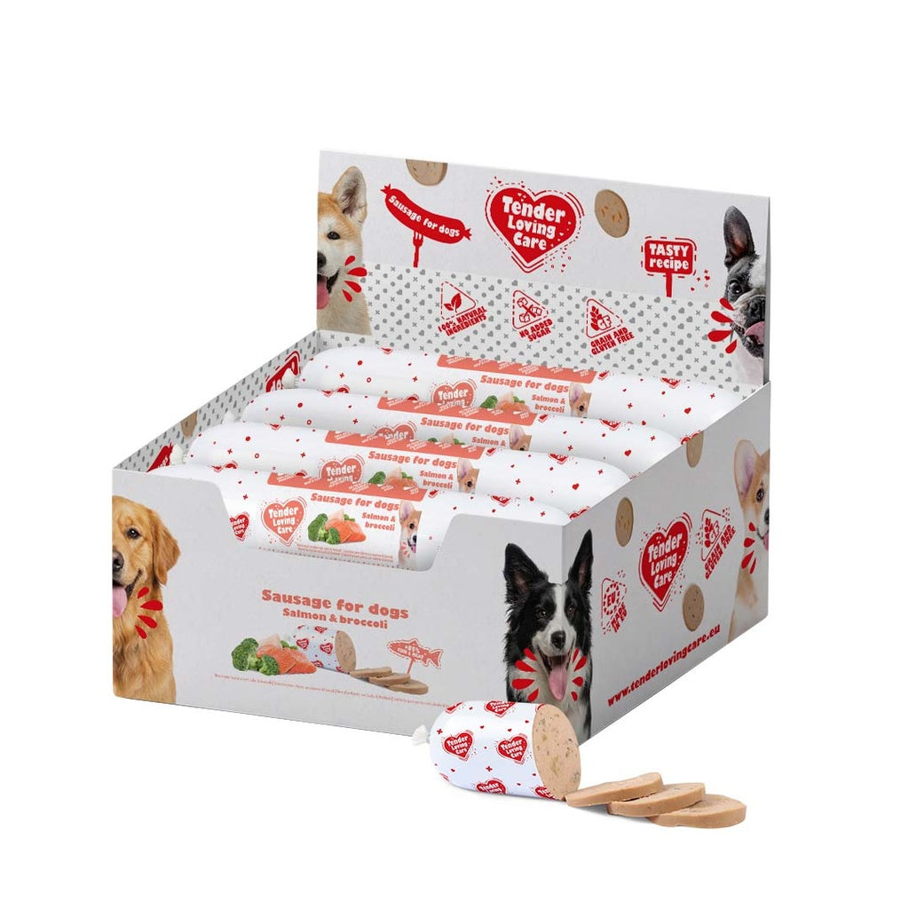 Duvo+ Sausage For Dogs - 400g [Salmon & Broccoli]