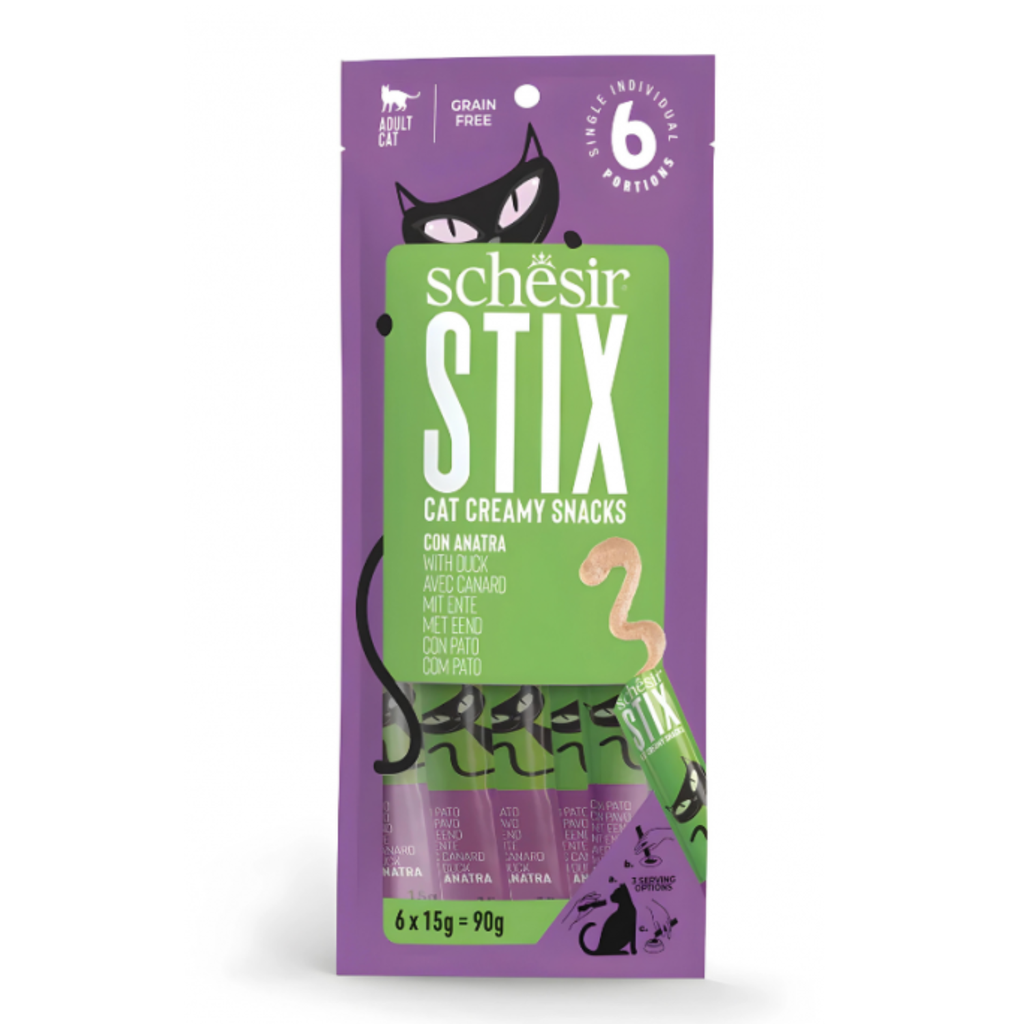 Schesir Stix Treat For Cat In Cream - Duck 6x15g