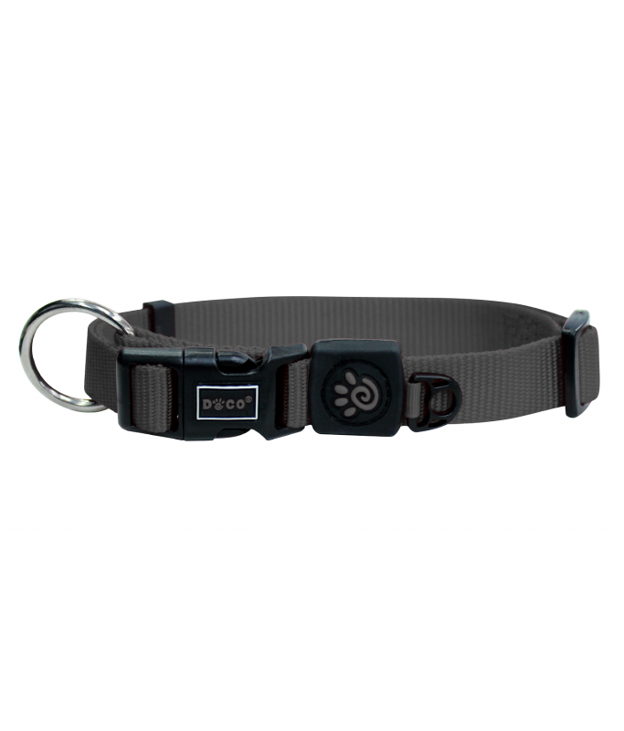 DOCO Signature O - Ring Collar - 2.5 x 40-62cm[Color - Grey, Size - L]