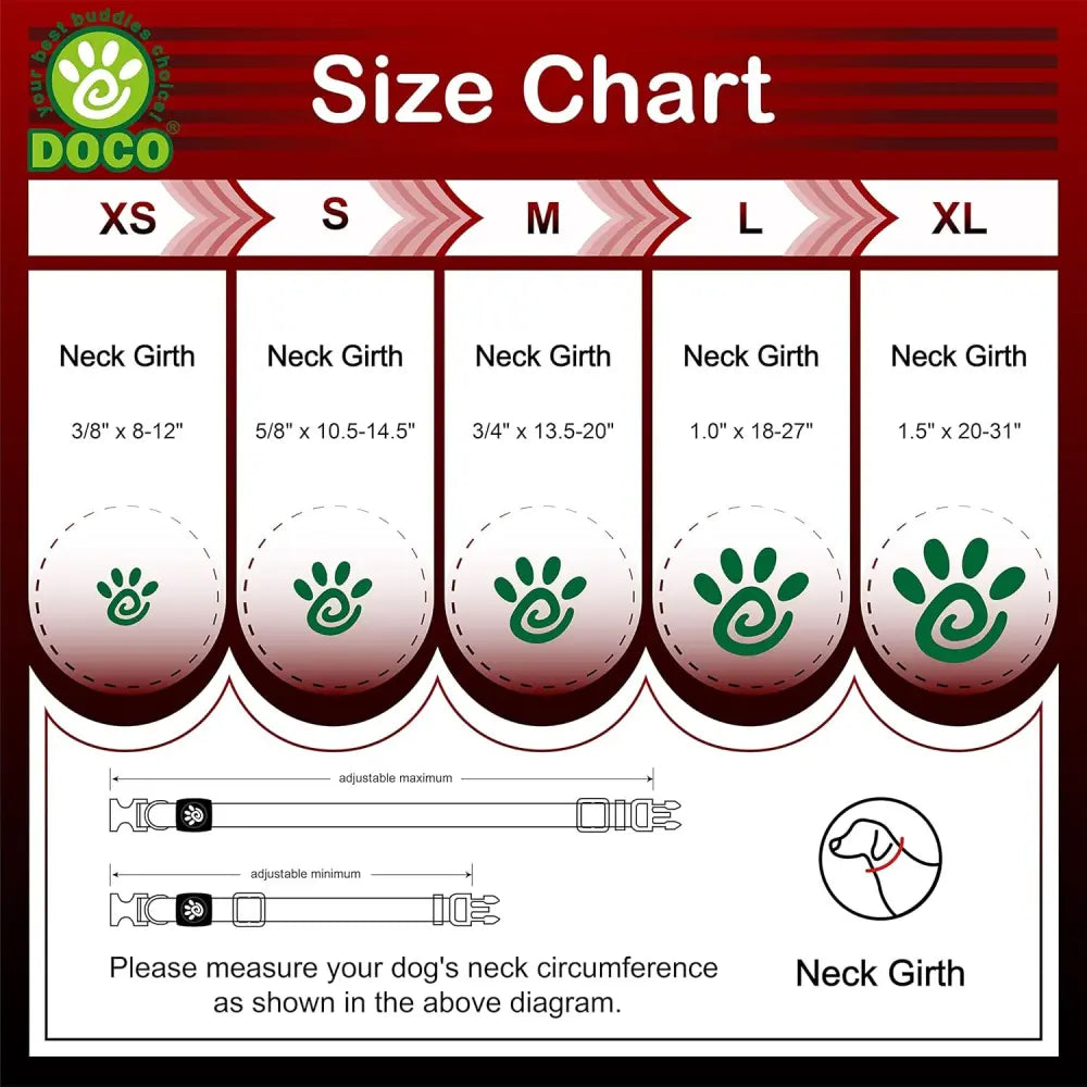 DOCO Signature O - Ring Collar - 1.0 x 21-30cm[Color - Maroon, Size - XS]