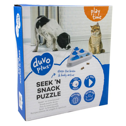 Duvo+ Seek 'n Snack Puzzle - Triangle 24x24x5,5cm White/Blue