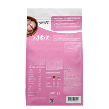 Schesir Monoprotein Kitten & Mother Dry Cat Food – Fresh Chicken-1.5kg