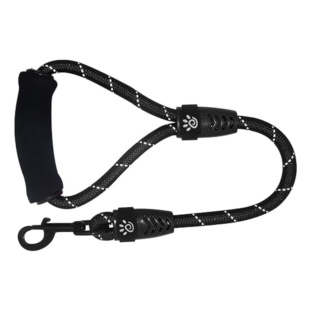 DOCOÂ® 20" Rope Leash W/ ErgoCurve Foam Handle Ver.2 (DCROPE2020)[Color - Black, Size - L]