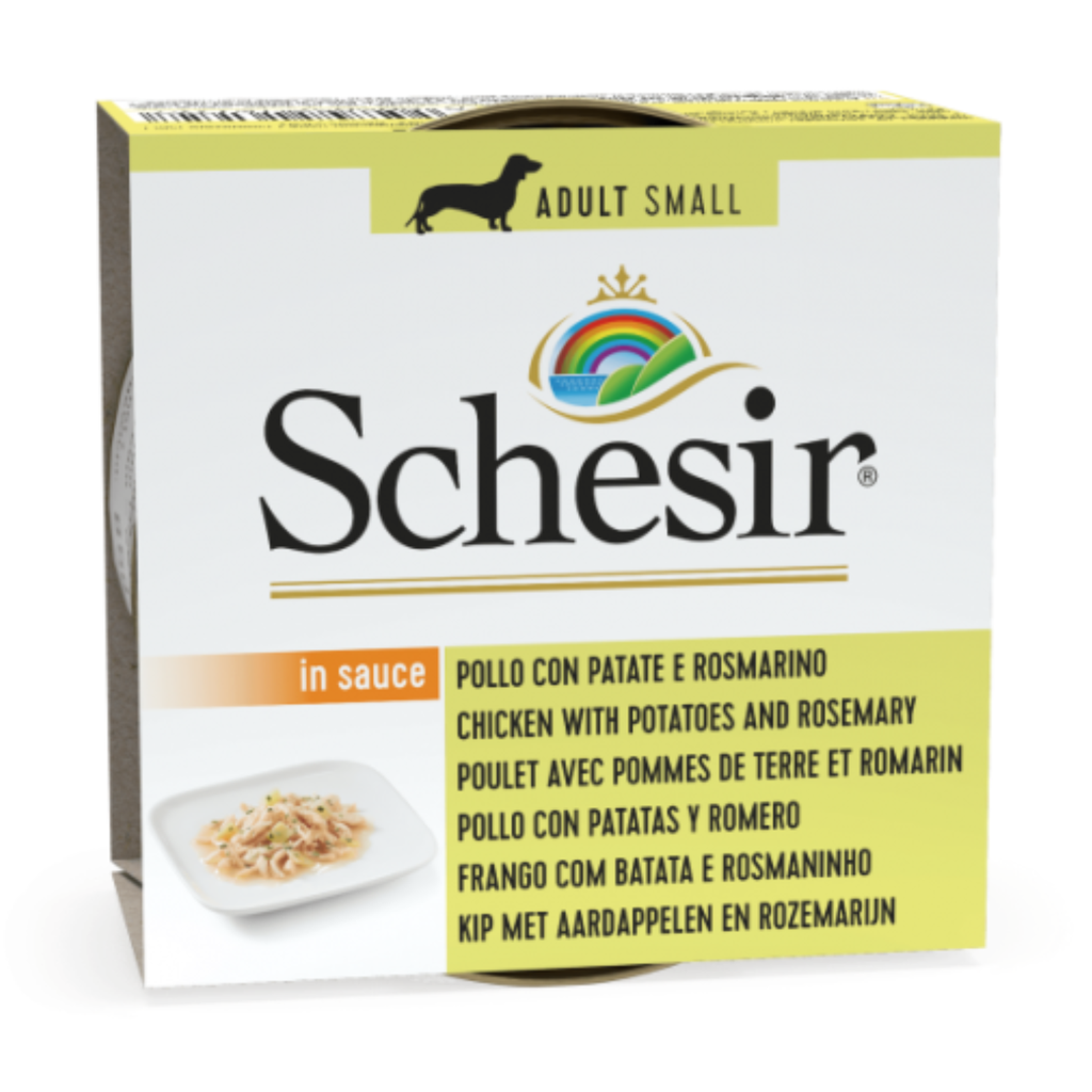 Schesir Dog Wet Food Can-Chicken with Potatoes and Rosemary-7x85g