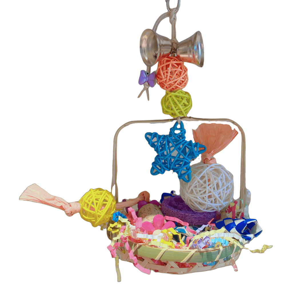 Vanpet Flowervase With Star and Sphere Natural Bird Toy 25x14x13cm-BTLB01148