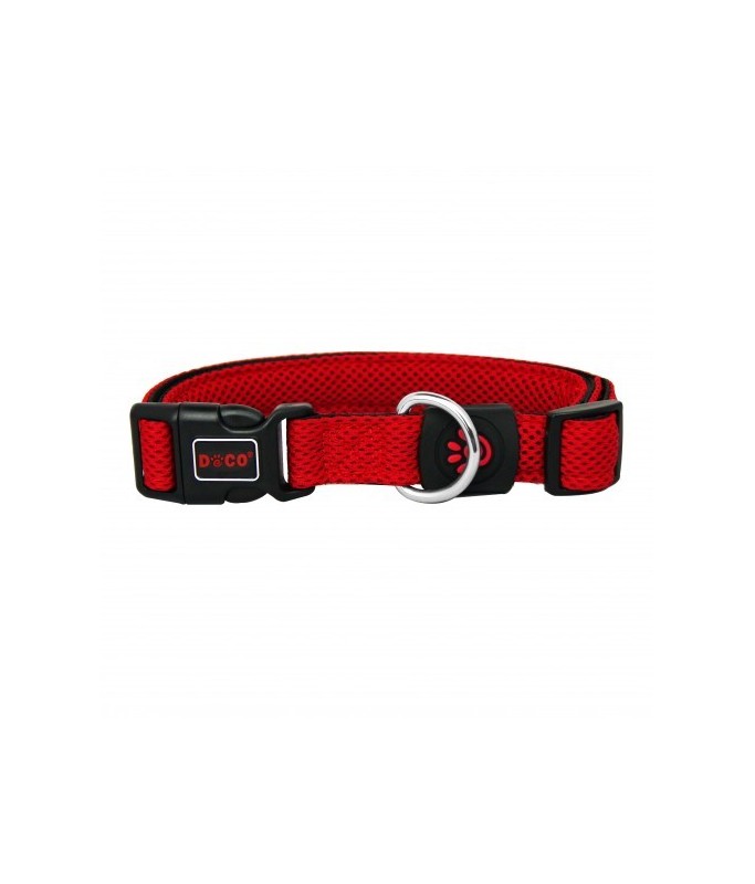 Doco Puffy Mesh Collar (DCA102)[Color - Red, Size - M]