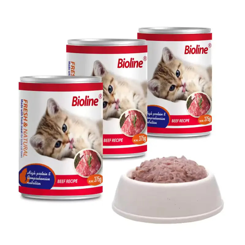 Bioline Canned Cat Food 375g-[Flavor- Beef]