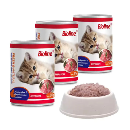 Bioline Canned Cat Food 375g-[Flavor- Beef]