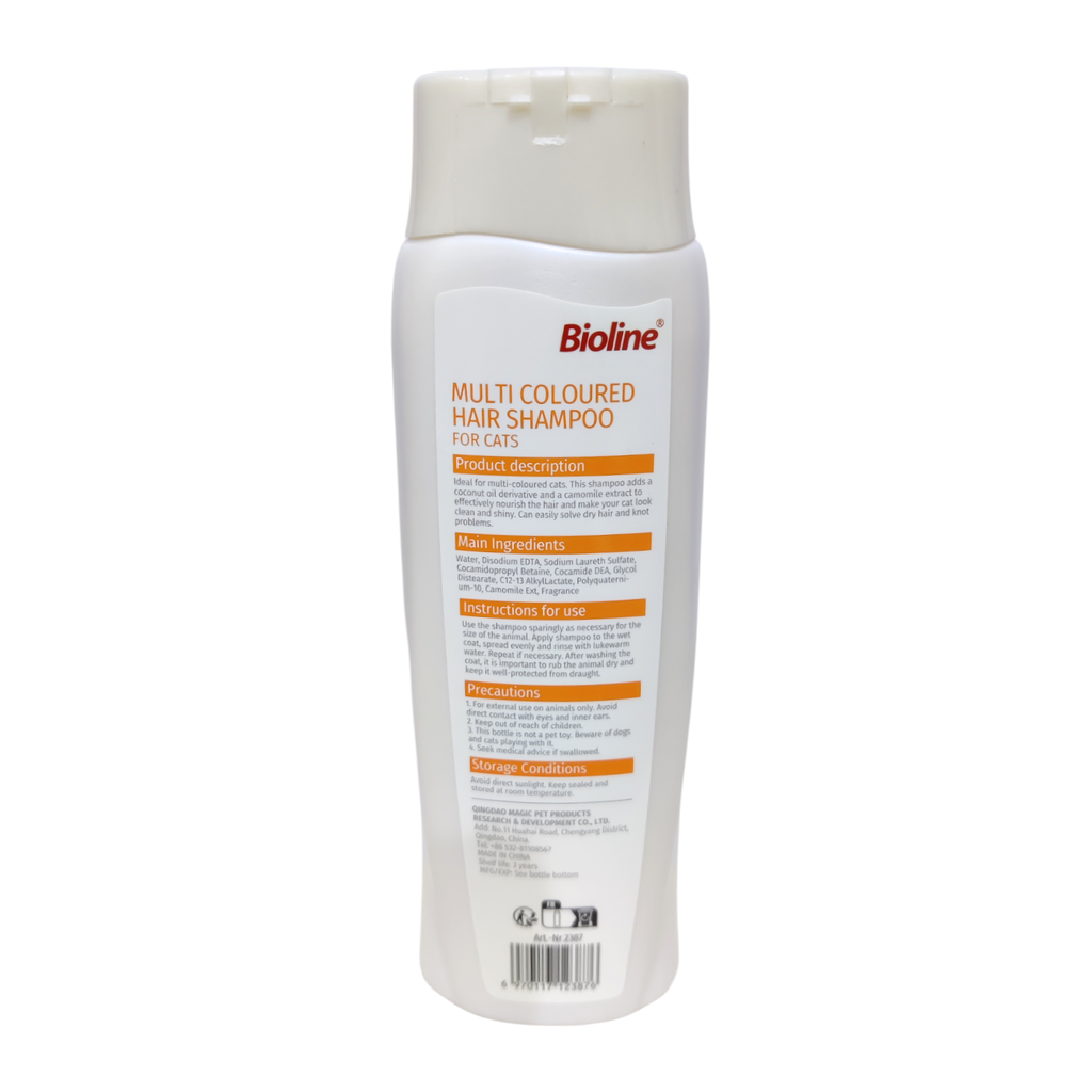 Bioline Multi Coloured Hair Shampoo For Cats-200ml