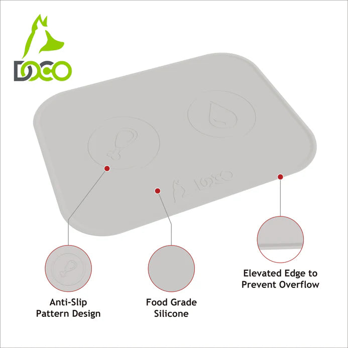 DOCO Silicone Waterproof Feeding Mats for Dogs and Cats 47 x 36cm(O/S) Hot Pink