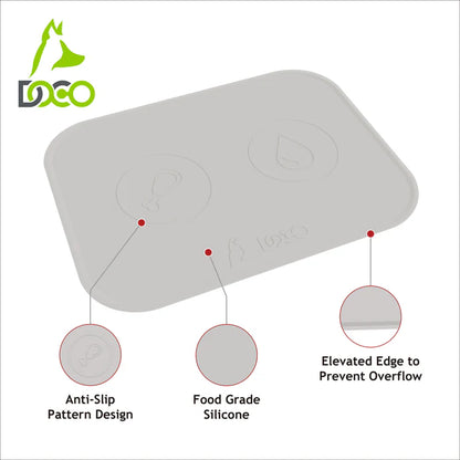 DOCO Silicone Waterproof Feeding Mats for Dogs and Cats 47 x 36cm(O/S) Hot Pink
