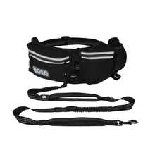 DOCOÂ® Reflective Jogging Belt With Reflective Nylon [Bag:68-120cm ; Leash:2.5x150cm]-Black