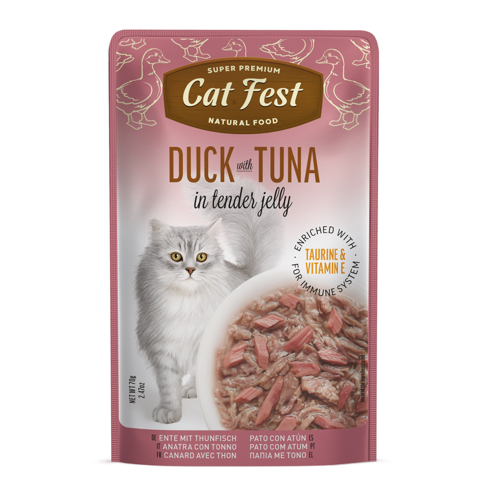 Cat Fest Duck With Tuna In Tender Jelly For Cats 12x70g 12pcs/box