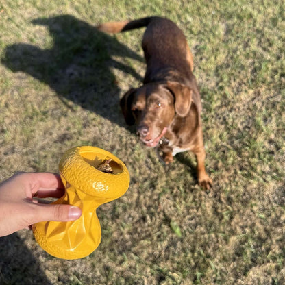 Duvo+ Feeding Griplay Hourglass Yellow - Dog Toy 12x8.6x8.6cm