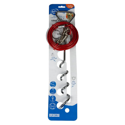 Duvo Tie out stake with rope Red 40cm[Length - 40cm]