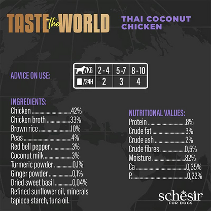Schesir Taste The World Dog Wholefood - Thai Coconut Chicken 150g