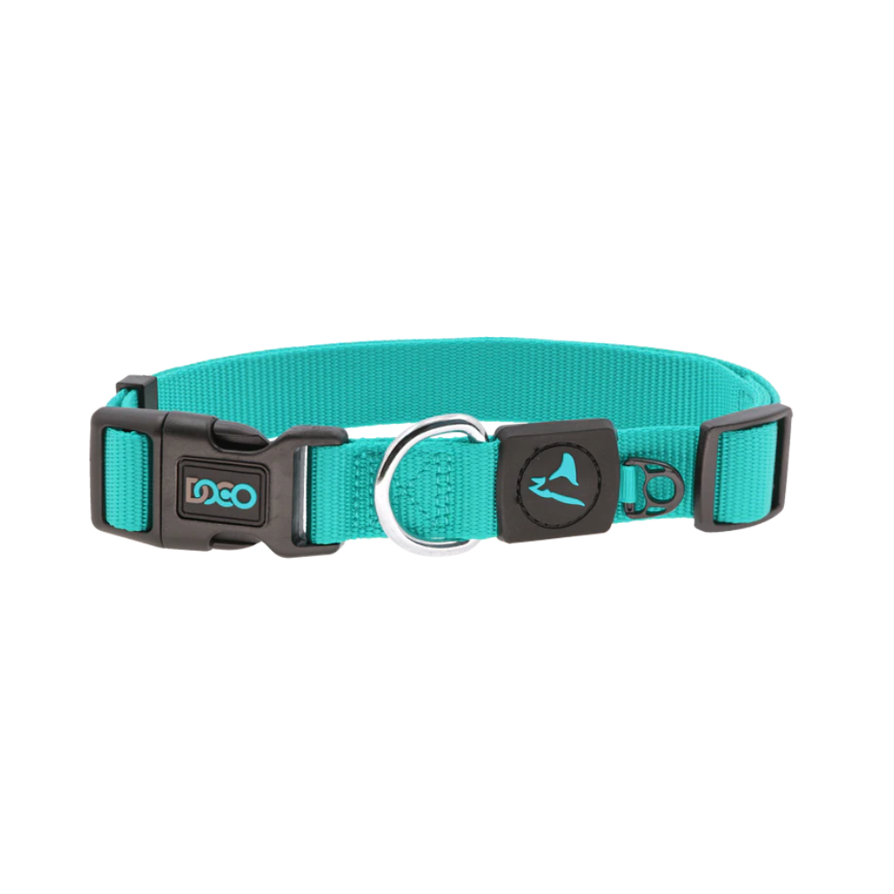 DOCO Signature Nylon Collar - 1.0 x 21-30cm [Color - Turquoise, Size - XS]