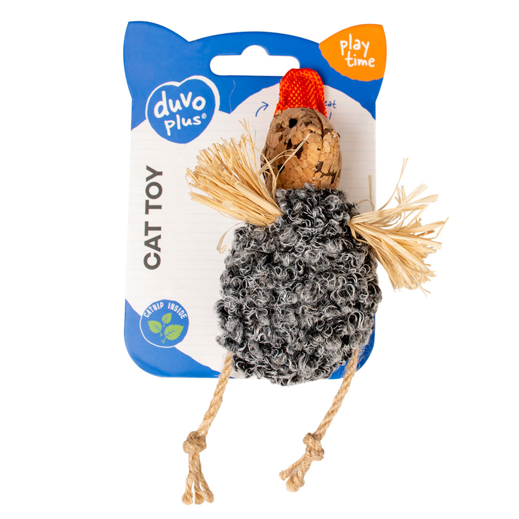 Duvo+ Cork Duck With Crackling Body 13X8X3Cm Grey