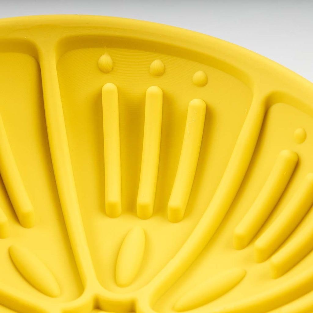 Duvo+ Lick Feeding Bowl For Dogs And Cat Kiwi Yellow 14x14x6.5cm
