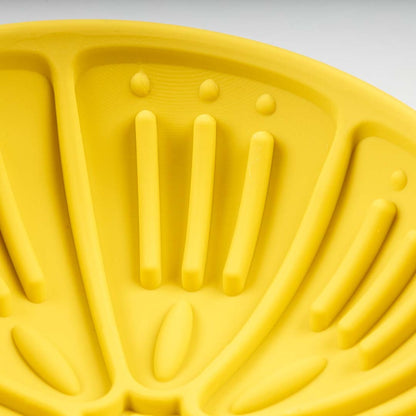 Duvo+ Lick Feeding Bowl For Dogs And Cat Kiwi Yellow 14x14x6.5cm