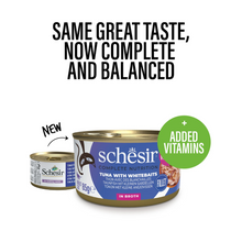 Schesir Complete & Balanced Nutrition Wet Cat Food in Broth Can- Tuna With Whitebait 85g [MOQ:12pcs]