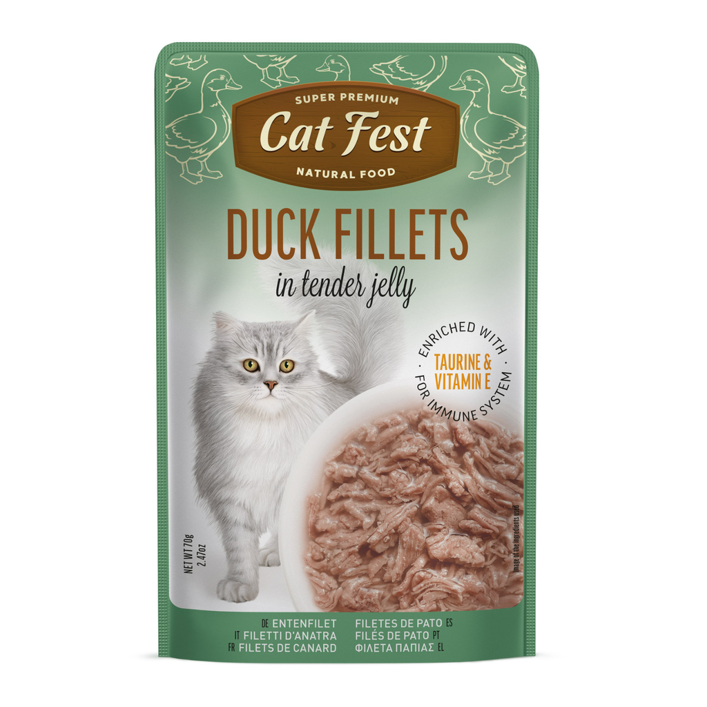 Cat Fest Duck Fillets In Tender Jelly For Cats 12x70g 12pcs/box