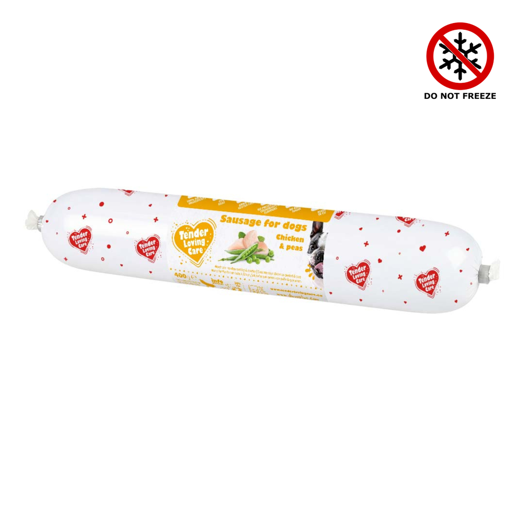 Duvo+ Sausage For Dogs - 400g [Chicken & Peas]