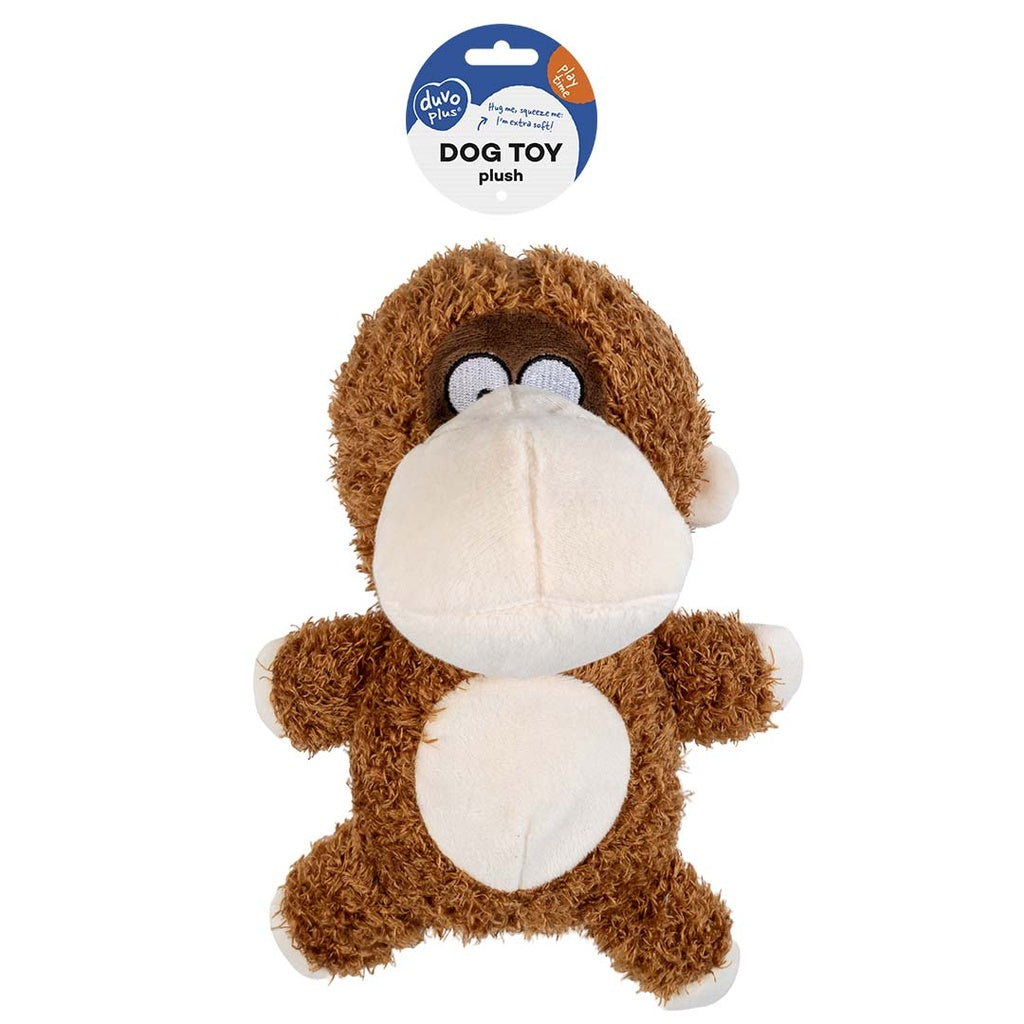 Duvo+ Plush Wildlife Monkey Crackle Dog Toy 22x13x26cm - Brown