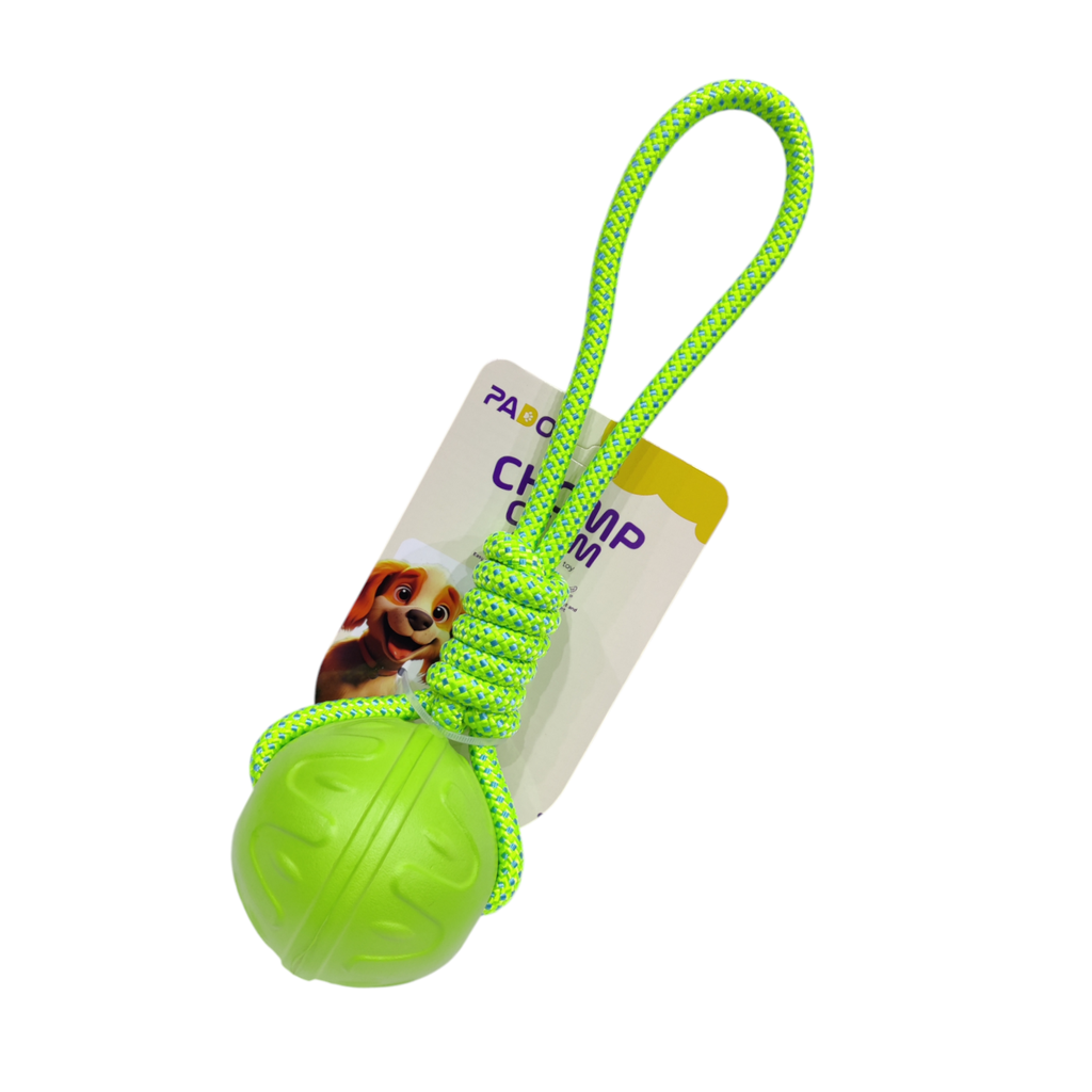 Pado Chomp Chum Ball With Rope EVA Toy-Green [ÃƒÂ¢Ã…â€™Ã¢â€šÂ¬8cm,Rope Length:30cm]