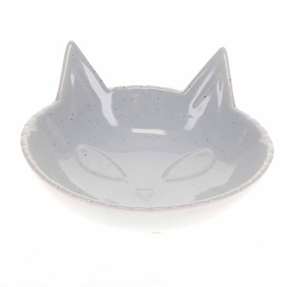 Duvo+ Feeding Bowl-Stone-Kitty face 175ml - 14x14x6.5cm White
