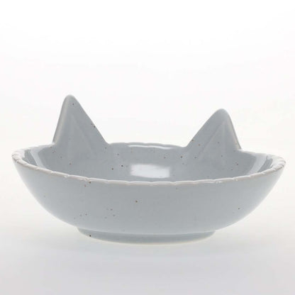 Duvo+ Feeding Bowl-Stone-Kitty face 175ml - 14x14x6.5cm White