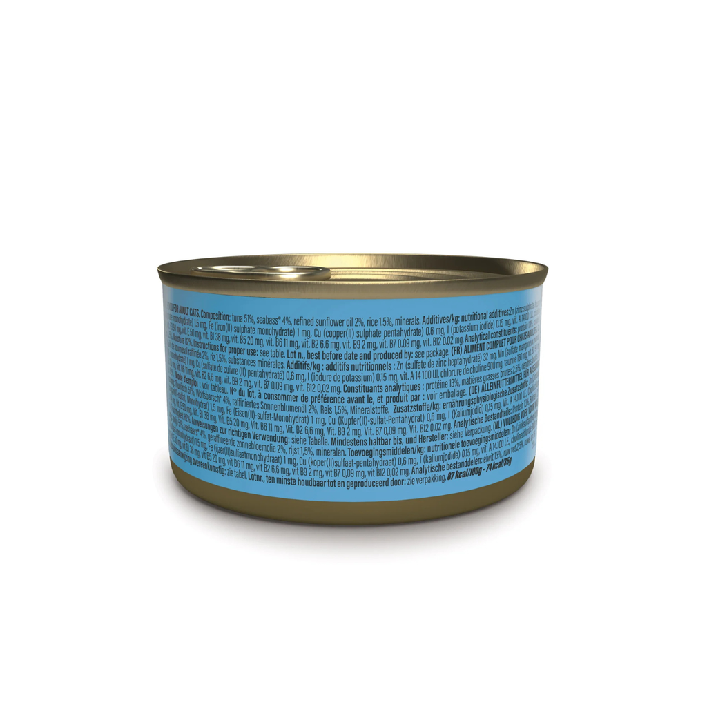 Schesir Complete & Balanced Nutrition Wet Cat Food in Jelly Can- Tuna With Seabass 85g