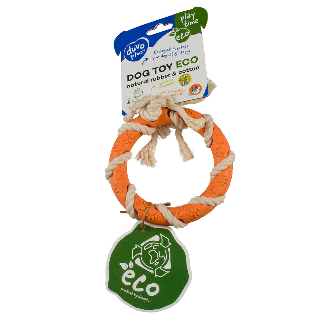 Duvo+ Eco Rubber Ring Bamboo/Rice + Cotton 12.5x12.5x3.2cm Mixed Colors
