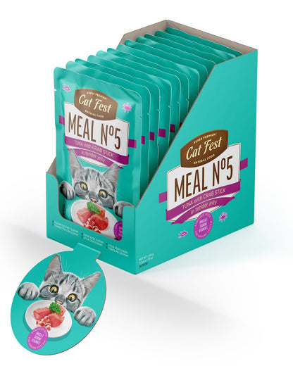 Cat Fest Meal No 5 Cat Food in Jelly-Tuna With Crab Stick 50g
