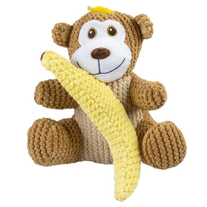 Duvo+ Plush Duo Monkey + Banana Multicolour - Dog Toy 22x19x8cm