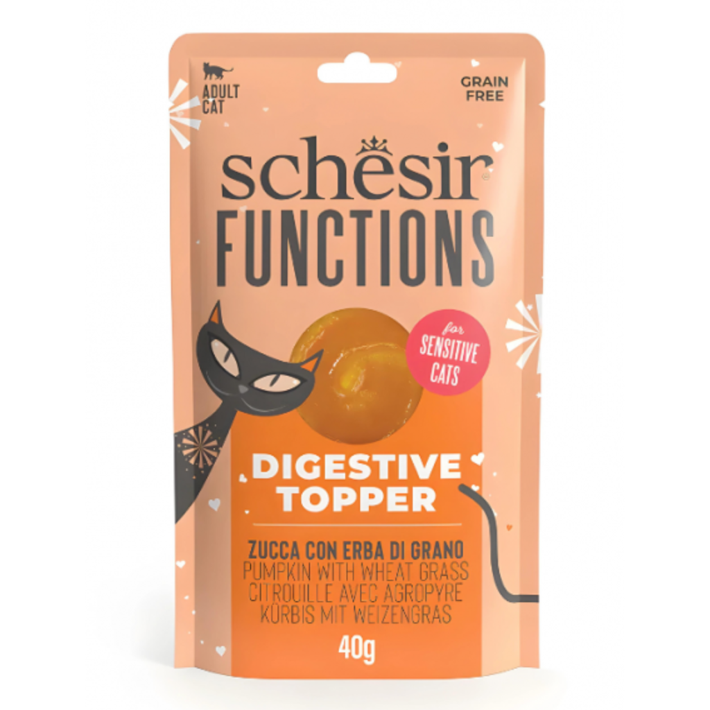 Schesir Functions Cat Pouch Digestive Topper Pumpkin With Wheat Grass 6x40g