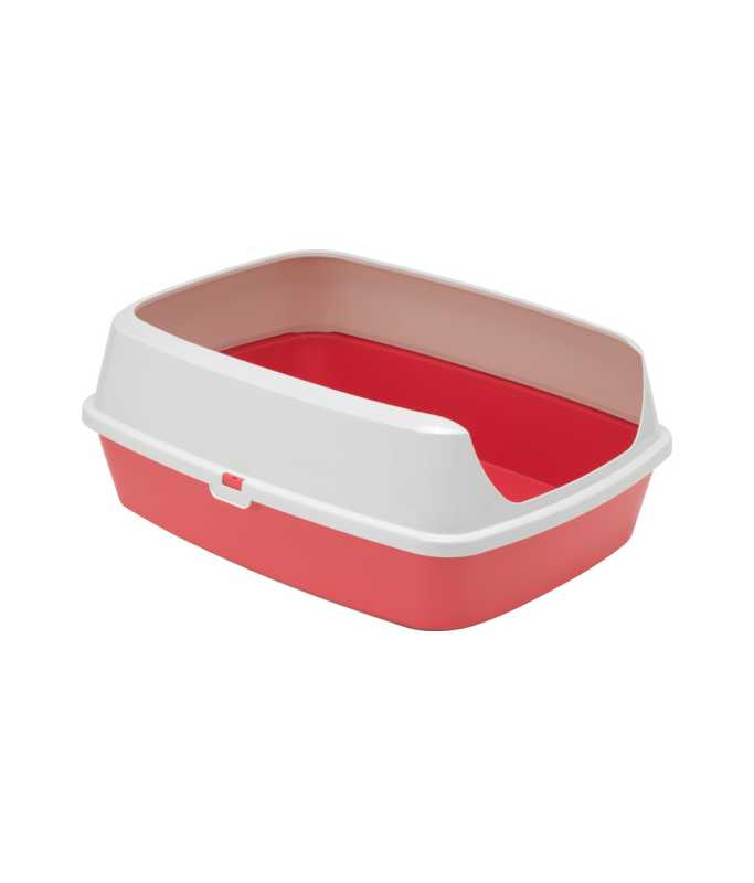 Moderna Maryloo With Rim Litter Tray-Large L 50.2 x W 38.4 x H 16.1 cm - (Recycled)[Color - Maroon]