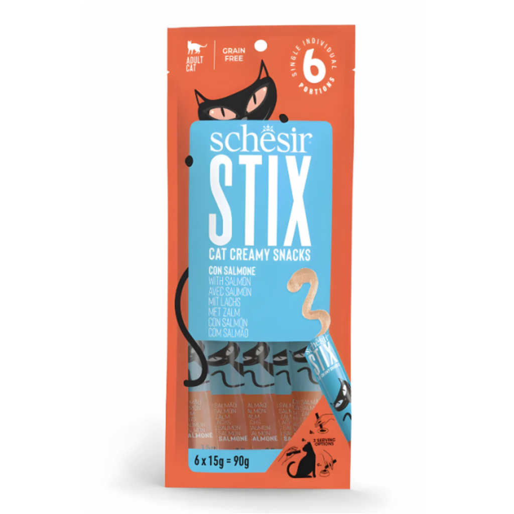 Schesir Stix Treat For Cat In Cream - Salmon 6x15g