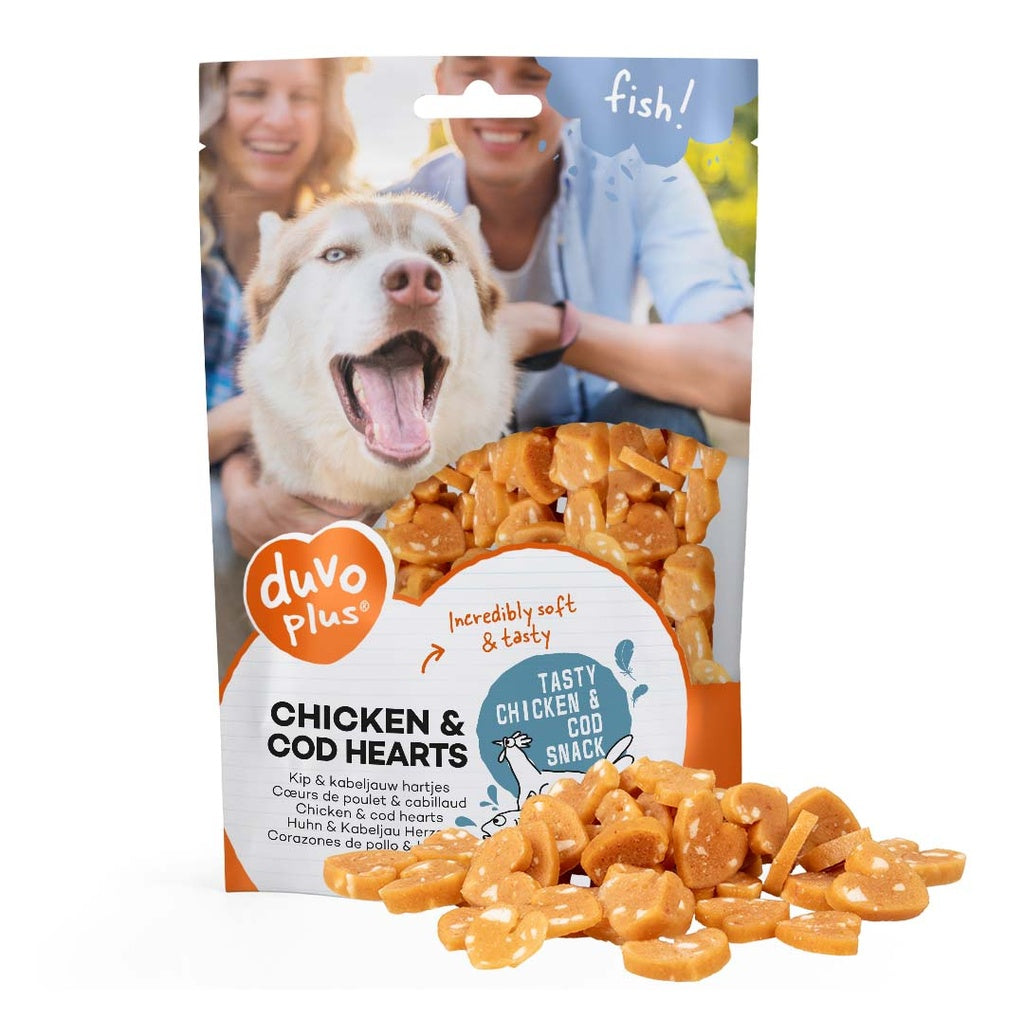 Duvo+ Fish! Chicken & Cod Hearts - 180g