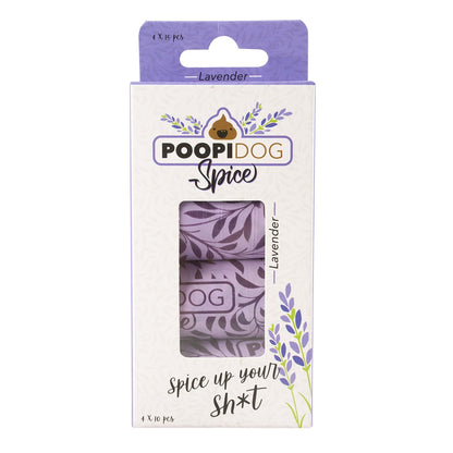 Duvo+ Poopi Dog Poo Bag Spice Purple (Lavender Fragrance) 4 x 15pcs  [Count - 4]